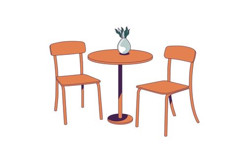 テーブルと椅子